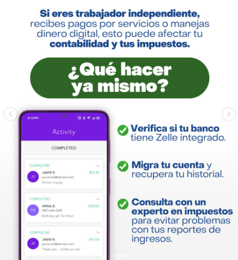 Que hacer para enviar o recibir dinero por Zelle