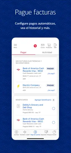 Paga tus facturas en Bank of America