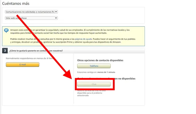 Contacto por Chat
