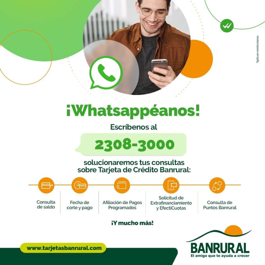 whatsapp banrural guatemala contacto número oficial