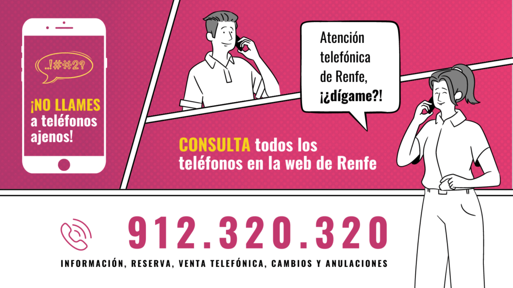 Teléfonos de contacto" en la web oficial de Renfe