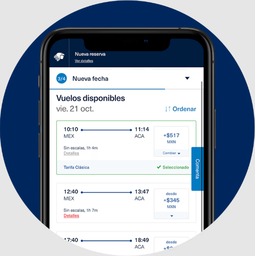 Elige tu nuevo itinerario