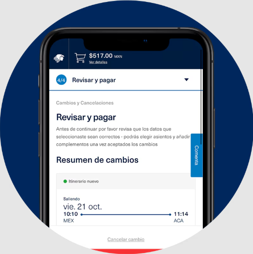 Confirma los cambios realizados