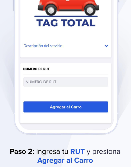 Paso 2. Selecciona TAG Total e ingresa tu RUT