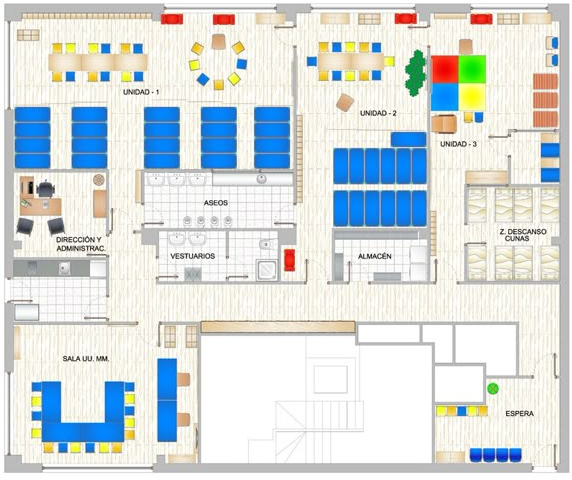 Layout de un Daycare comercial en Estados Unidos
