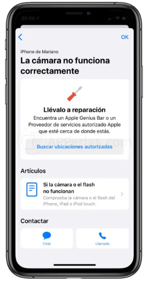 Cita en una Apple store para llevar a reparar el dispositivo
