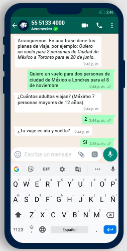 Chat en línea Aeroméxico