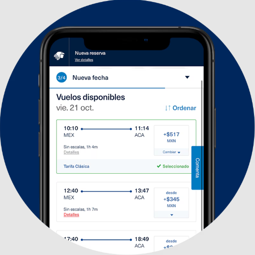 Elige tu nuevo itinerario