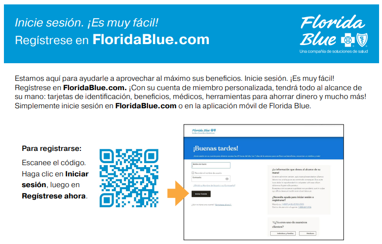 Formulario de login / registro para miembros en español