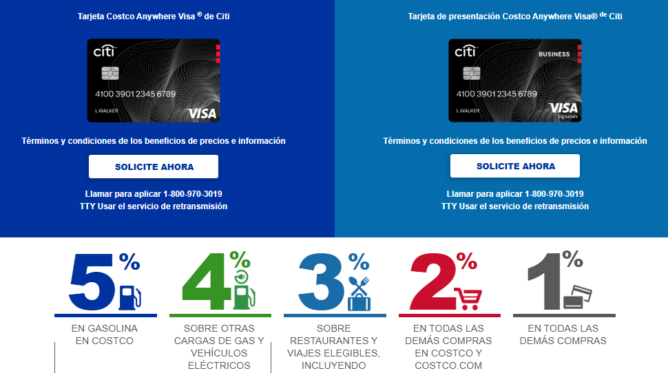 Tarjetas Visa® Costco Anywhere de Citi