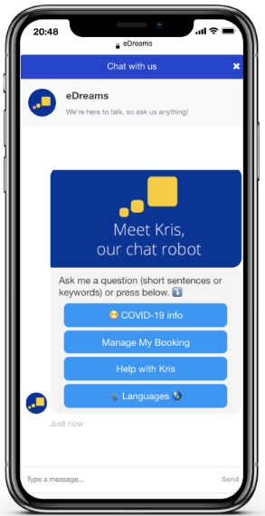 Chatea con Kris, el chatbot de eDreams