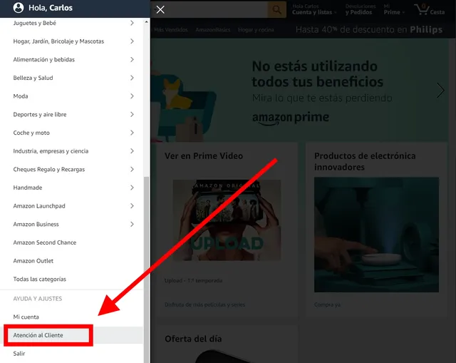 Contacto con Amazon España