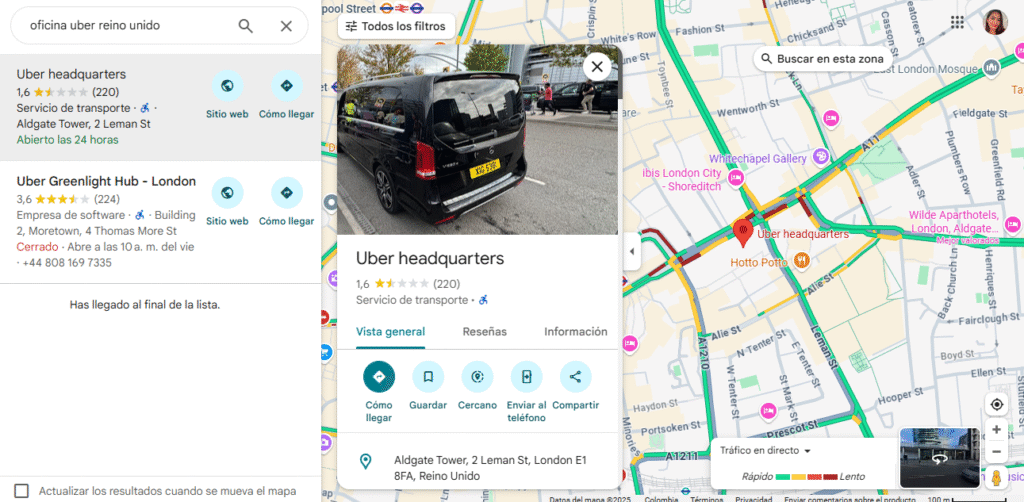 Oficina Uber Reino Unido