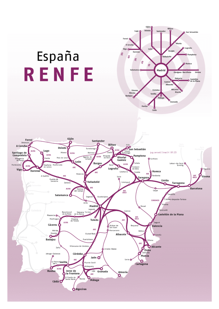 Mapa de Estaciones Principales de Renfe en España