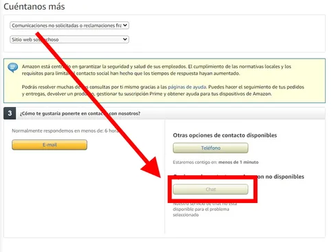 Chat Amazon México 