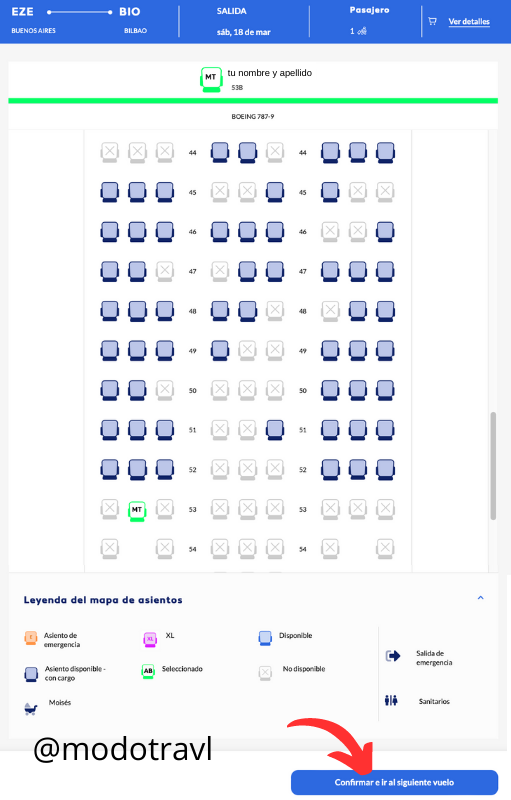 Elige tu asiento Air Europa