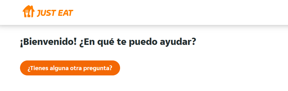 Just Eat España Captura del chat de soporte en la app o web
