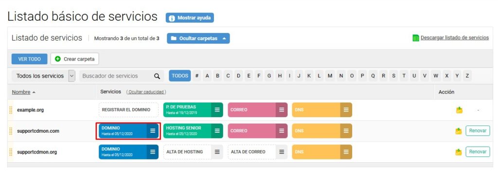 Gestión de dominio: Transferir un dominio a otro usuario de cdmon