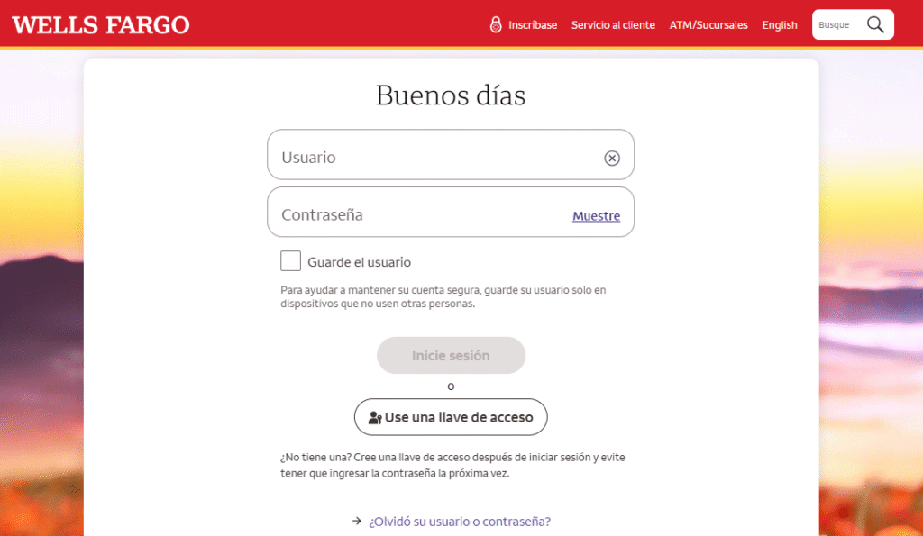 Cómo iniciar sesión en www.wellsfargo.com