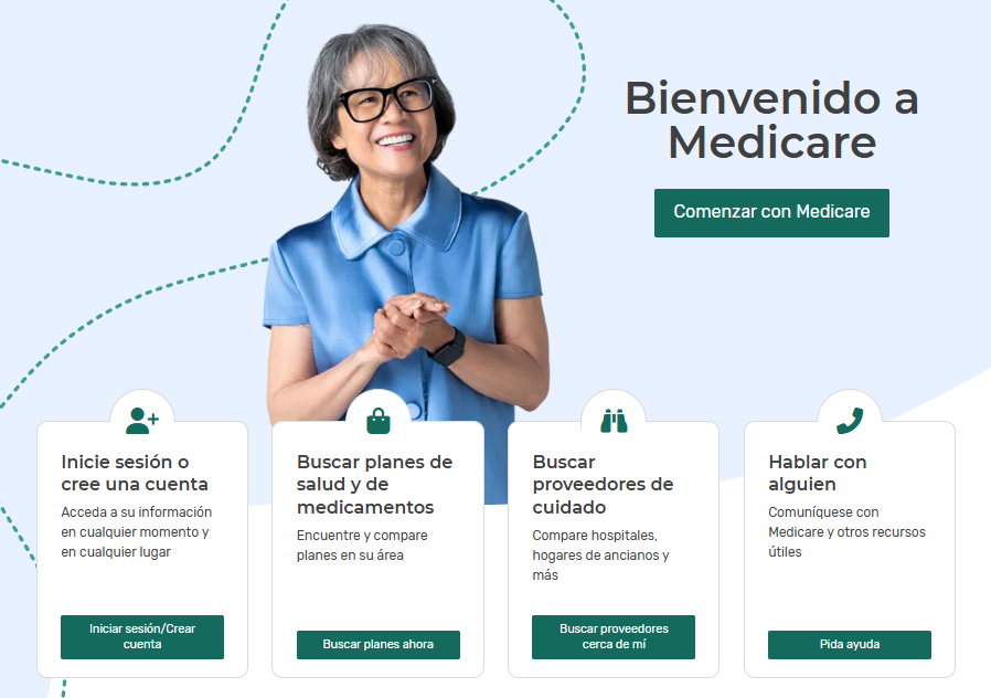 menú de medicare pagina web