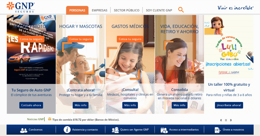 Línea GNP sitio oficial