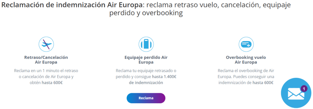 Reclamaciones y Quejas en Air Europa