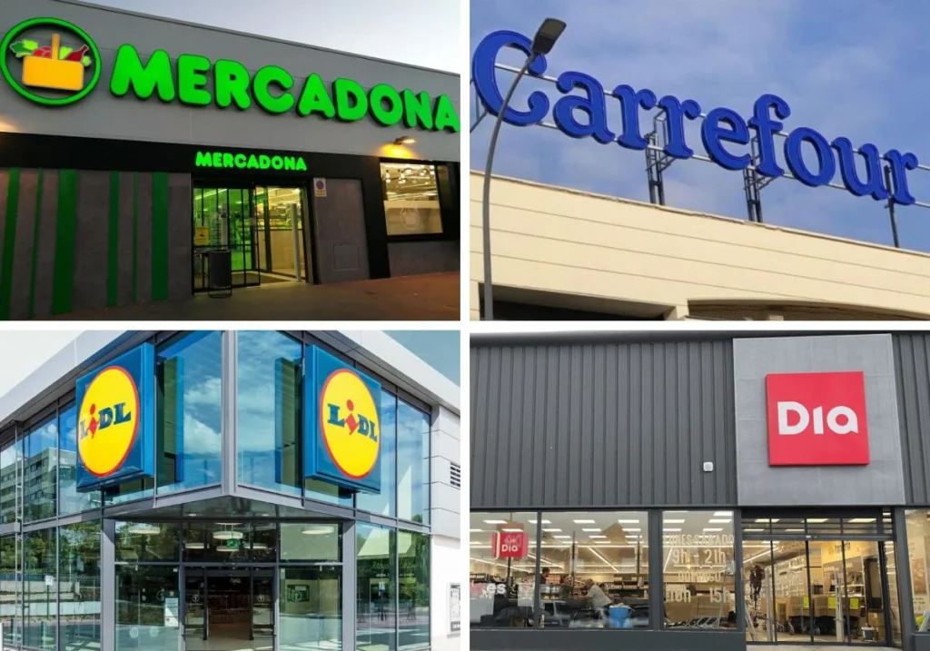 Mercadona vs Carrefour, Lidl, Dia y El Corte Inglés
