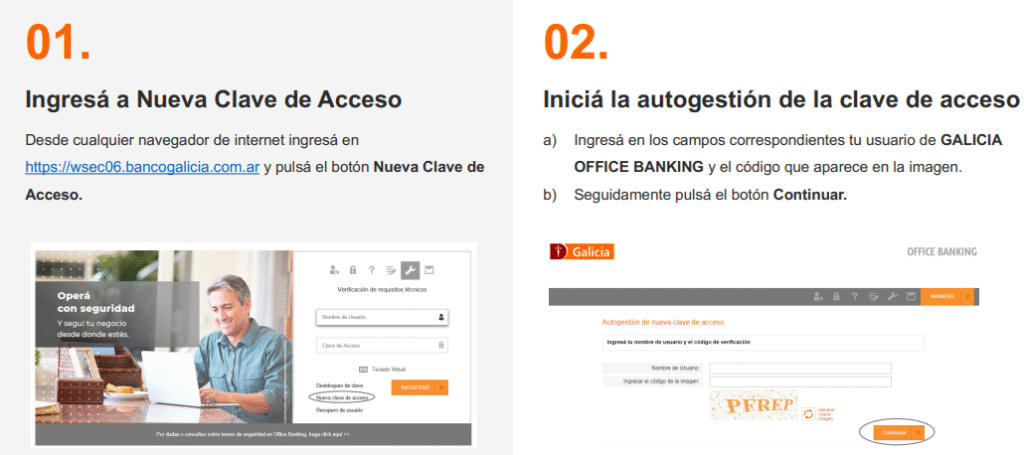 ¿Cómo cambiar la clave del Home Banking en Banco Galicia?