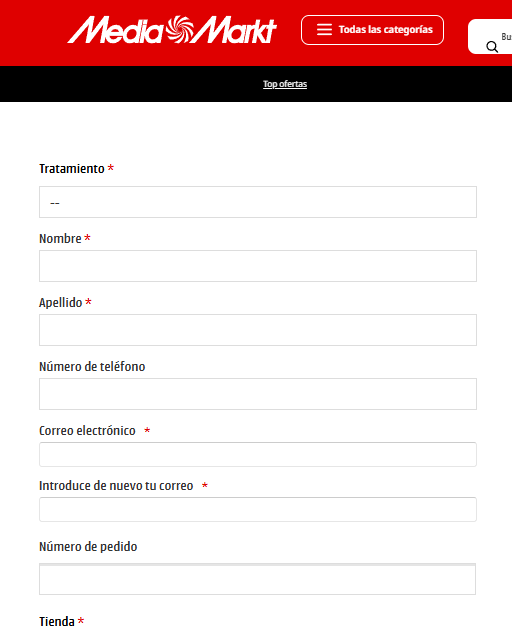 Reclamaciones y departamento de atención al cliente MediaMarkt