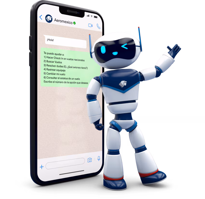WhatsApp Aeroméxico y Chat en Línea