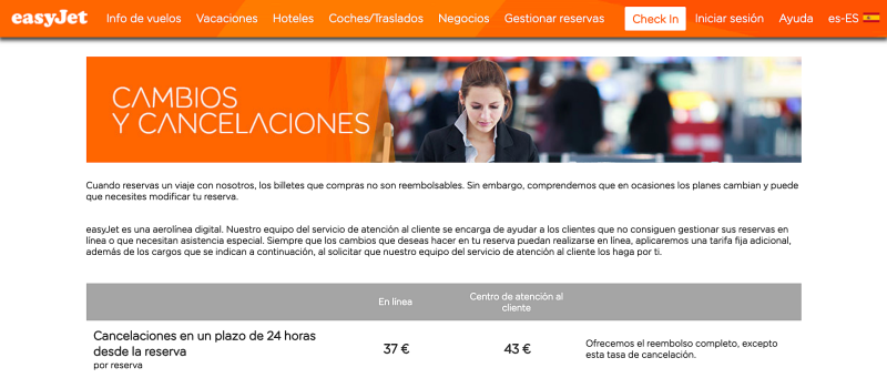 ¿Cómo cancelar un vuelo EasyJet?