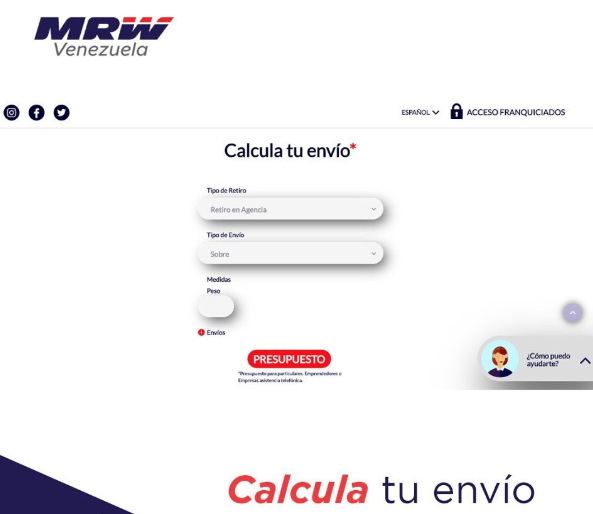Tarifas y Precios de Envíos MRW
