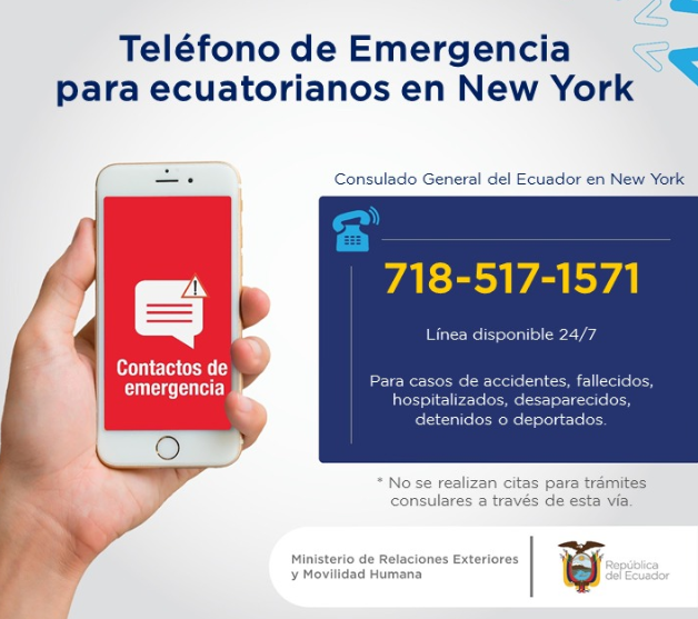 Asistencia y orientación en casos de emergencia en el Consulado Ecuatoriano en Newark
