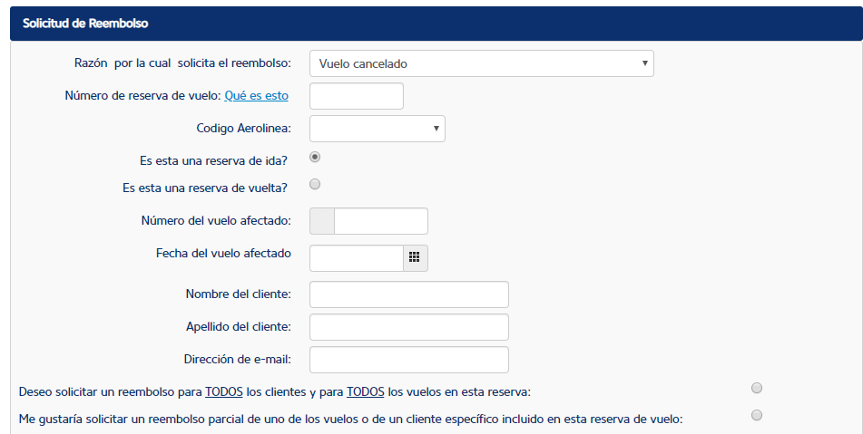 Solicitud de reembolso y tiempos de espera