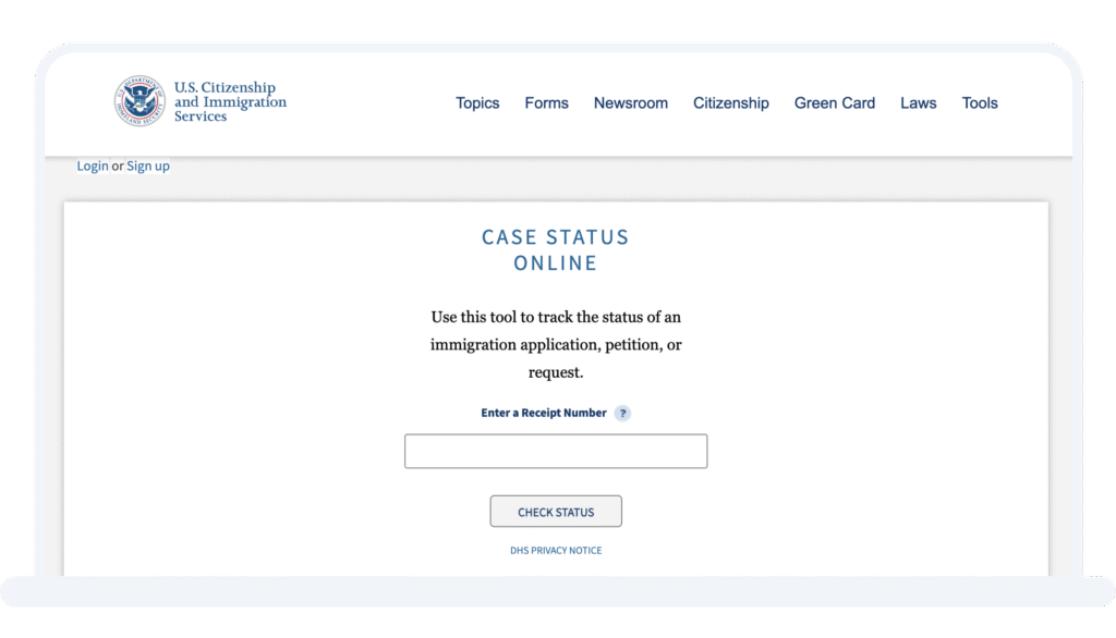 USCIS case status porta