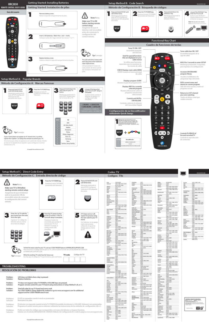 ¿Cómo programar el control de Megacable para la TV?