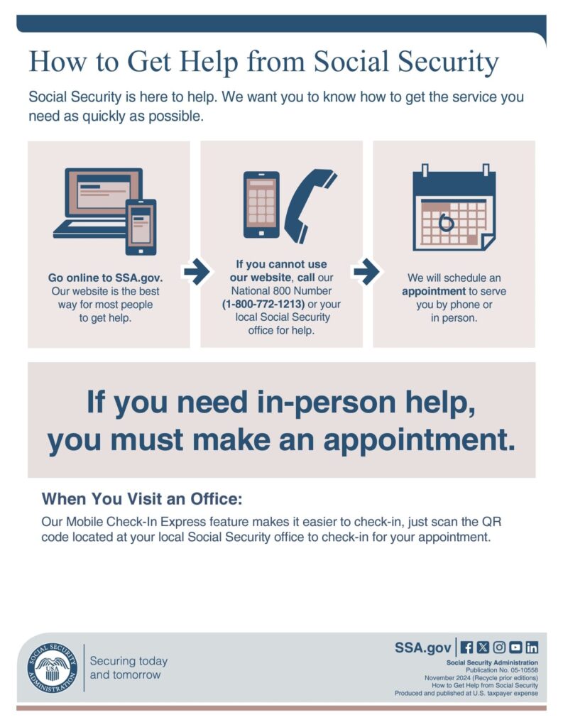 SSA appointment online page USA