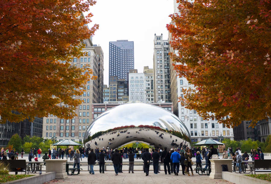 Cloud Gate Chicago summer