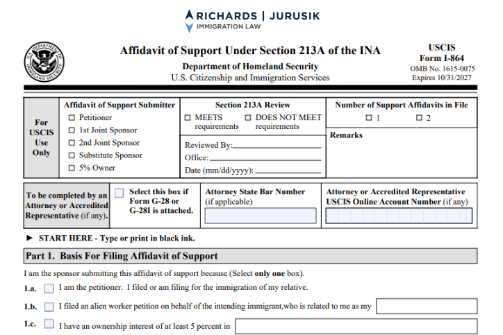 USCIS sponsor eligibility chart I-864
