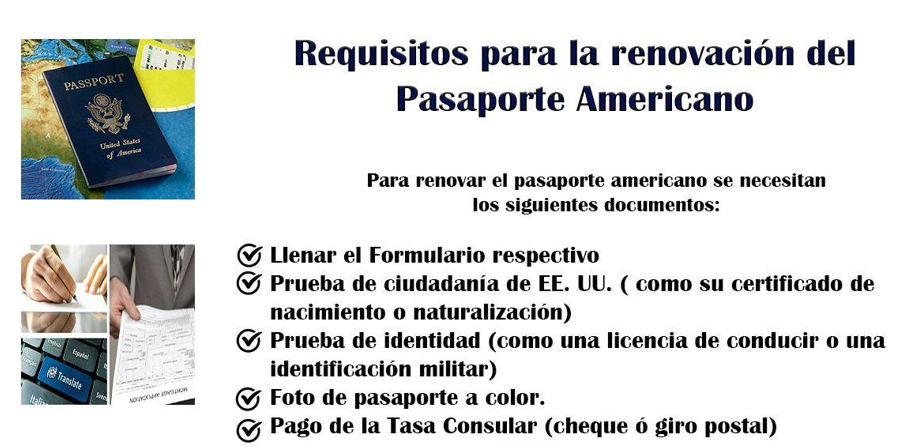 Renovación y reemplazo de pasaporte vencido o extraviado