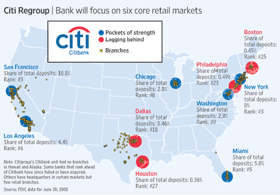 Citibank branch map locator