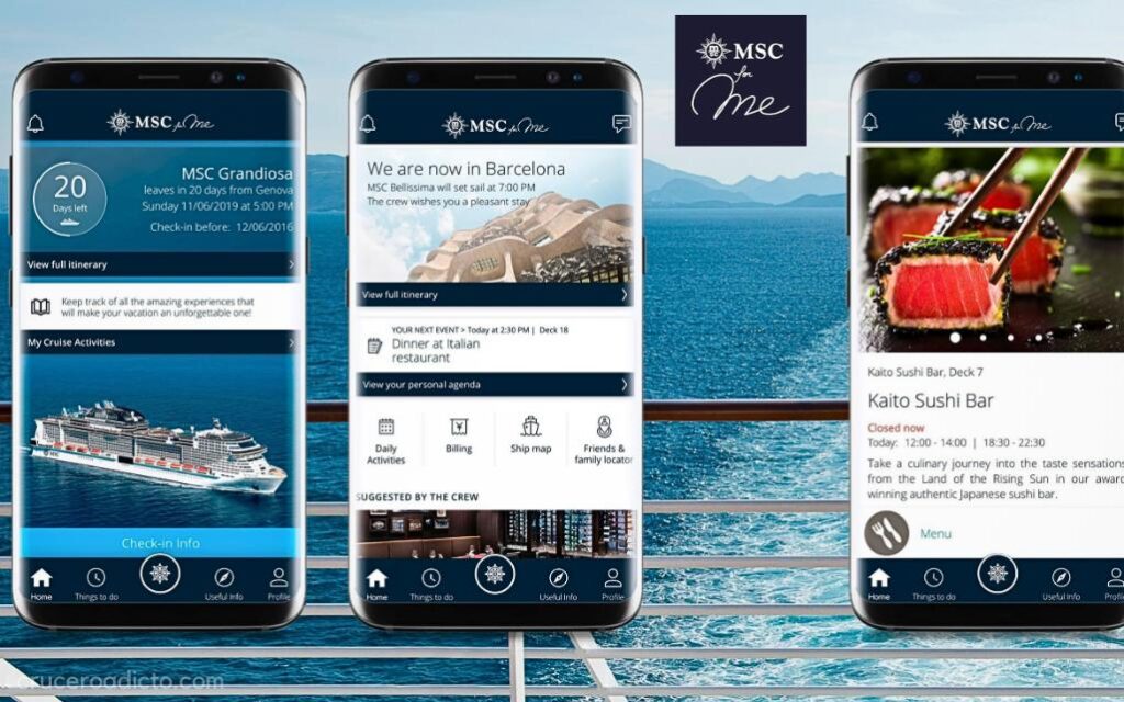 App MSC Cruceros interfaz atención al cliente