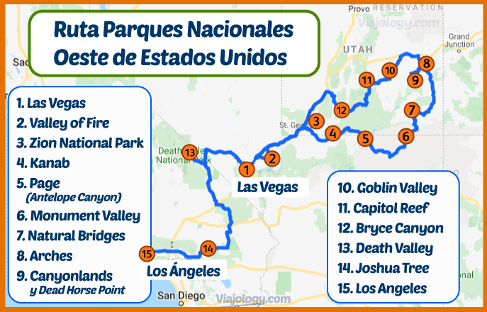 Rutas de senderismo en parques nacionales de EE. UU.