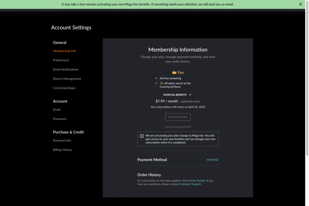 Crunchyroll contact support form