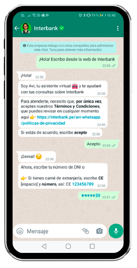 Interbank WhatsApp atención cliente