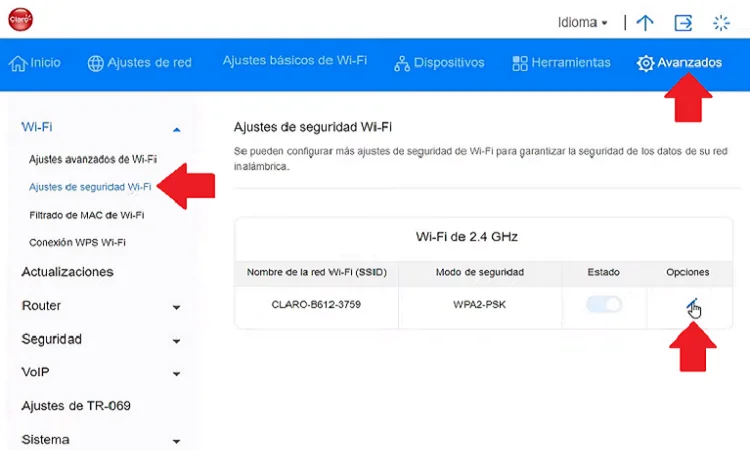 router Claro configuración WiFi Colombia