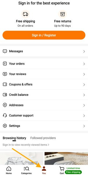 Botón “Help Center Temu”