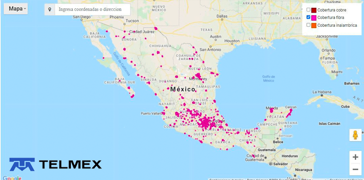 mapa por regiones con principales sucursales