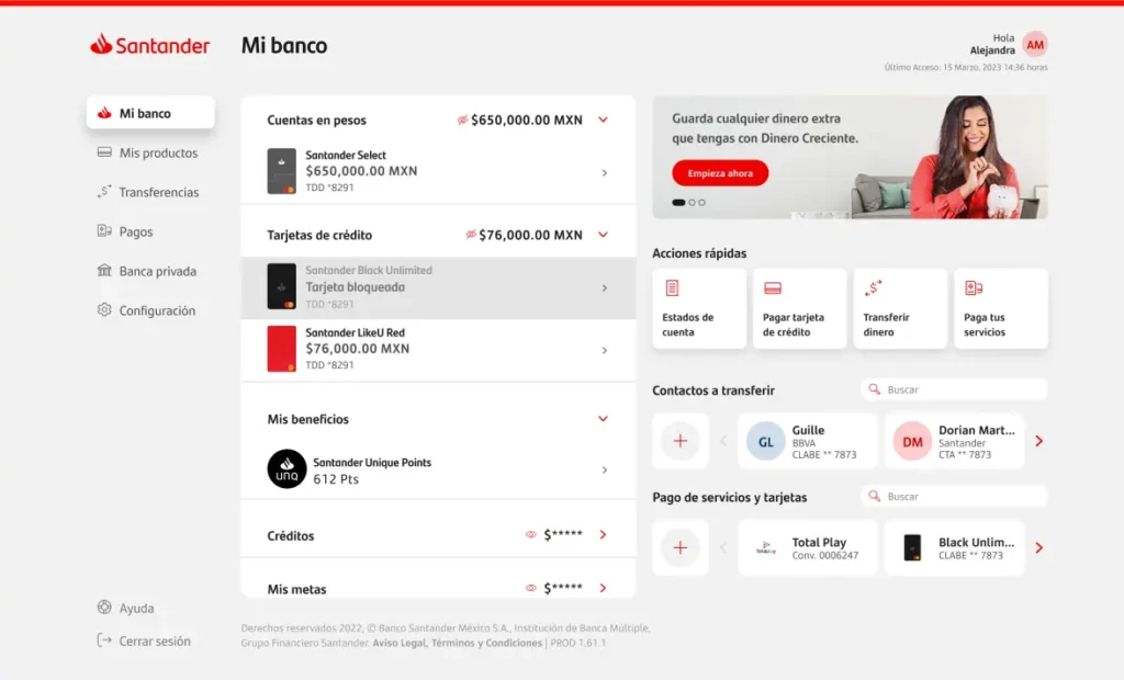 Canales Digitales y Contacto Web Santander