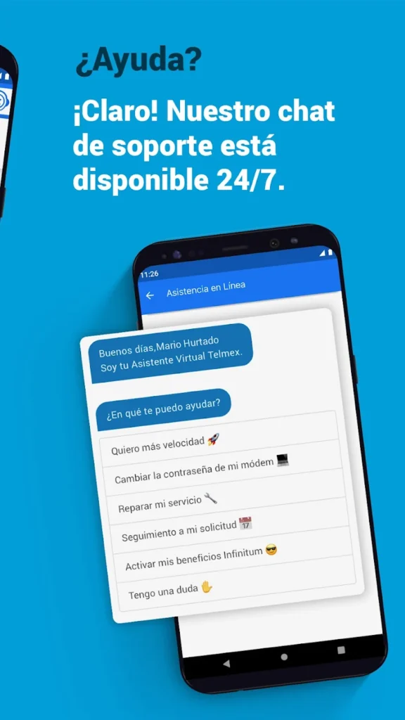 Chat oficial Telmex (búsqueda: chat online Telmex interfaz)